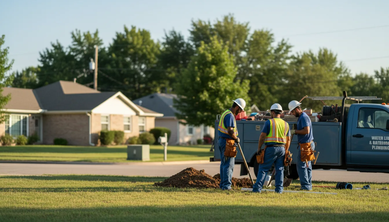 Residential water line and bathroom plumbing service in Delphos, KS